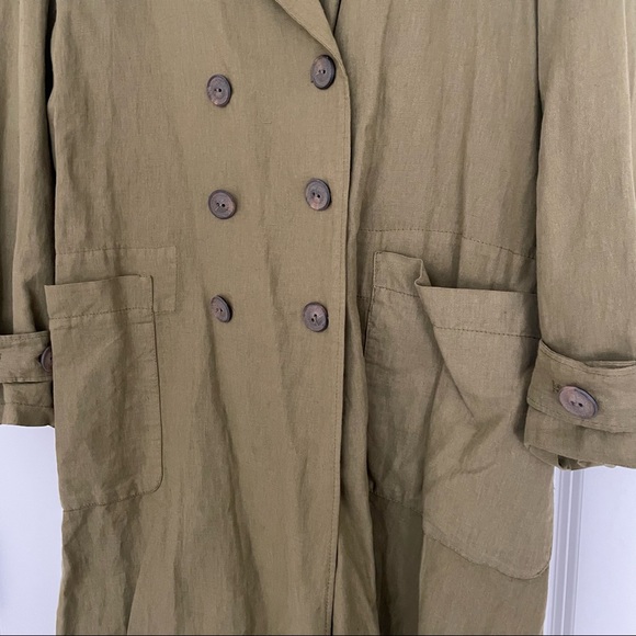 Zara OVERSIZED BUTTONED TRENCH COAT in Oil color size M - Picture 9 of 14